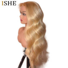 Ishe-peruca 613 loira mel, cabelo brasileiro, pré-arrancado, não-remy, peruca ondulada, sem cola, full lace, cabelo humano, para mulheres negras 2024 - compre barato