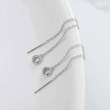 Ruifan Minimalist Trend Tassel Cubic Zirconia 925 Sterling Silver Long Earrings for Women Female Fine Jewelry Gifts YEA181 2024 - buy cheap