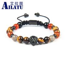 Lion Head Braiding Bracelets Jewelry Ailatu Stainless Steel New Leopard Rope Chain  Handmade Present, Gift, Accessories Men 2024 - compra barato