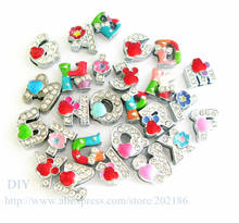 26Pcs/Lot Slide Letters Bracelet For Women Jewelry Making Mix Color Style Rhinestone 8mm Slide Charms Bracelet Necklace Keychain 2024 - купить недорого
