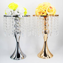 Metal Candle Holders Flowers Vase Crystal Tray  Road Lead Candelabra Centerpieces Wedding porps Christmas decoration 2024 - buy cheap