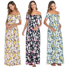 Pregnant Women Clothing Maternity Dresses Ruffle Short Sleeve Print Long Pregnancy Dress Fashion Plus Size Beach Dress 2024 - buy cheap