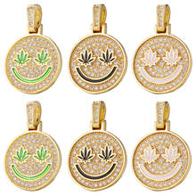 Lovely Smile Charms Luxury Round Micro-Pave Zirconia Pendants DIY Accessories For Jewelry Women Handmade Necklace Components 2024 - buy cheap