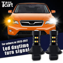 Для Subaru XV crosstrek 2013 2014 2015 2016 2017 Led drl 7440 t20 аксессуары дневной ходовой светильник лампы указателя поворота 2024 - купить недорого