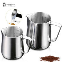 YMEEI-Jarra de espuma de acero inoxidable, taza de café expreso, Espumador de leche, capuchino, jarra termo Latte Art, 350/600ML 2024 - compra barato
