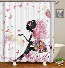 Floral Gril Bath shower curtain  with hooks fabric Flower Curtain waterproof 3d bathroom shower curtains Bath curtain Or mat 2024 - buy cheap