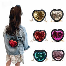 2022 Mini Clutch Purse Cute Heart Sequins Crossbody Bags for Baby Girl Small Coin Wallet Pouch Girls Purses 2024 - buy cheap