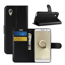 Para alcatel 1 caso de telefone de couro flip caso para alcatel 1 alta qualidade carteira couro suporte capa filp casos para alcatel 1 2024 - compre barato