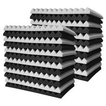 Placa de espuma acústica 24 peças, painel de parede de pirâmide acústica à prova de som 2024 - compre barato