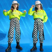 Kids Fashion Hip Hop Dancing  Clothes Long Sleeve Top Running Casual Pants For Girls Boys Jazz Dance Costume Street Wear DQS6664 2024 - buy cheap