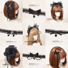 Gothic Lolita Dark Lolita KILL Cross Wing Hand Made Bow KC Hair Clip Necklace Ornament 2024 - buy cheap