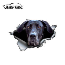 Jump Time 13cm x 8.8cmBlack Great Dane Sticker Torn Metal Bumper Decal Funny Car Stickers Window Trunk Animal 3D Car Styling 2024 - buy cheap