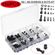 150pcs M2 M2.5 M3 M4 M5 Nylon Hex Screw Bolt Nut Standoff Spacer Assortment Kit Non-magnetic Black with Box 2024 - buy cheap