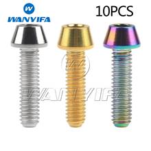 Wanyifa 10pcs Titanium Ti Bolts M4x8/12/15/20mm Tapered Head Hex Bicycle Bike Screw 2024 - buy cheap