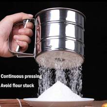 Semi-automatic Handheld Flour Shaker Stainless Steel Mesh Sieve Cup Cake Utensils Cocoa Powder Hand-screened Sugar Baking Tools 2024 - buy cheap