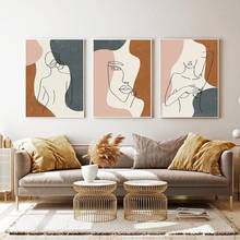 Print Painting Home Decor Abstract Line Earth Tones Nude Body Canvas Poster Modular Picture Modern Living Room No Frame Wall Art 2024 - buy cheap