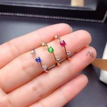 colorful chic gemstone women silver ring fine jewelry  natural gem 3x3mm size 925 sterling silver birthday Valentine gift 2024 - buy cheap