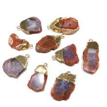 Pedra natural ágata moda irregular semi-precioso pedra encantos para fazer jóias diy brinco colar acessórios 1pc 2024 - compre barato