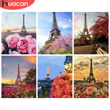 HUACAN Diamond Painting New Eiffel Tower 5d Diamond Embroidery Cross Stitch Landscape Flower Rhinestones Mosaic Decortion 2024 - buy cheap