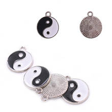 20 abalorios de YIN YANG en blanco y negro, colgante de Yin y Yang de Metal, 18x21mm para joyería LK34 2024 - compra barato