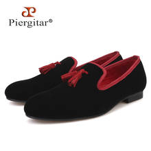 Piergitar handmade six colors men tassel shoes fashion party and wedding men's dress shoes men velvet loafers plus size 2024 - buy cheap