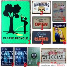 Please Recycle ! 20x30cm Vintage Tin Signs Retro Metal Sign for Wall Art Decor Bar Pub Home Wall Decor Retro Metal Art Poster 2024 - buy cheap