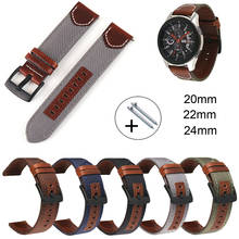 Pulseira de couro de nylon 20mm 22mm 24mm, pulseira para samsung galaxy 42mm 46mm active 2 amazfit gtr watch gt 2 2024 - compre barato