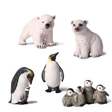 Peça única Selvagem Animal Simulação Miniatura Pinguim Urso Polar Animais Marinhos Modelo Figuras de Ação Brinquedo PVC Casa Decoração Do Jardim 2024 - compre barato