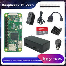 Raspberry Pi ZERO/ ZERO W/ZERO WH kit + чехол + радиатор + GPIO Header + дополнительная SD-карта 32 ГБ/адаптер питания для RPI zero 2024 - купить недорого