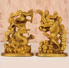 Estatua de cobre de dragón y Fénix, adorno de dragón y Fénix, regalo de boda, decoración del hogar, handi 2024 - compra barato