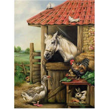 Two horse animal bordado 11ct, kit de ponto cruz, conjunto de bordado artesanal, tela estampada, linha de algodão, venda doméstica 2024 - compre barato