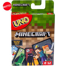 Mattel Games UNO Minecraft карточная игра забавная Веселая многопользовательская игрушка дизайнерские платные Настольные Игры Карточка Семейная Игрушка для вечеринки 2024 - купить недорого