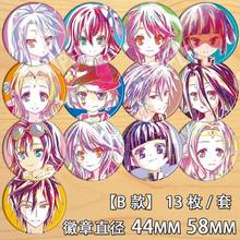 Anime No Game No Life Sora Shiro Figure 4653 Badges Round Brooch Pin Gifts Kids Collection Toy 2024 - buy cheap