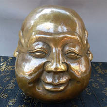 Escultura de estatua de Buda Maitreya, cabeza de 4 caras, bronce budista chino 2024 - compra barato