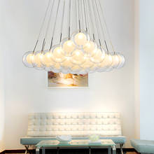 Современный светодиодный светильник-люстра в скандинавском стиле, стеклянный шар, лампа для гостиной, подвесные светильники, домашний декор, столовая, спальня, кухня, светильники 2024 - купить недорого