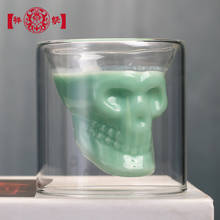 Crânio duplo transparente vidro de vinho vidro de água cristal crânio cerveja personalidade vidro barra criativa conjunto copo de isolamento 2024 - compre barato