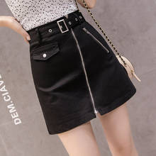 Spring Summer New Slim High Waist Women Denim Skirt Office Lady zipper Pockets Mini Skirt Ladies Casual A-line Short Skirts 691j 2024 - buy cheap