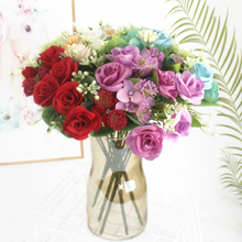 Rosas artificiais flores de seda branca peônia alta qualidade céu azul noiva bouquet decoração do casamento falso flor acessórios para casa artesanato 2024 - compre barato
