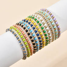 Boho Cute Beads DIY Fashion Jewelry Women Men Bracelet Metal Stone Bead Elastic Bracelet For Men Women Jewelry Gift 2024 - buy cheap