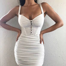 Women Summer Sexy Sparkly Mesh Ruched Gray Mini Chic Bodycon Bandage Dress 2021 Designer Elegant Evening Party Dress Vestidos 2024 - buy cheap