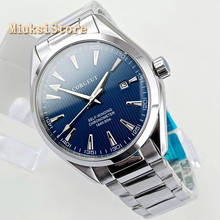 Corg17-relógio prateado masculino, 41mm, safira, cristal, azul, mostrador, data, luminoso, automático, relógio empresarial 2024 - compre barato