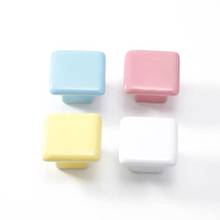 1PCS Kids Room Square Colorful Ceramic Cabinet Handle and Knobs Cupboard Door Drawer Pulls Furniture Hardware 2024 - buy cheap