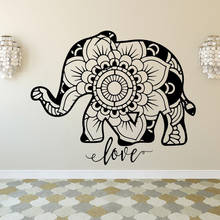 Mandala Elephant Wall Art Decals Home Decor Animal Elephant Vinyl Wall Sticker Living Room Wall Mural Art Decal Decor HY346 2024 - buy cheap