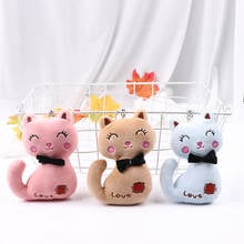 Juguetes de peluche de gato para niños, bolsa de juguetes de peluche con llavero, colgante, Animal de peluche, 12cm 2024 - compra barato