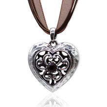 Vintage Heart Necklace Pendant Black Checkered Ribbon Choker Crystal Edelweiss Pendant Oktoberfest Statement Necklace for Women 2024 - buy cheap