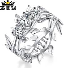 925 anillos silver Rose thorn Ring Leaf Wedding Rings Zircon Engagement Ring Plant Shiny Rings for Women Fashion Jewelry 2024 - buy cheap