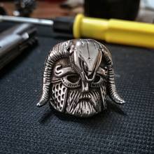 EYHIMD Vintage Nordic Warrior Stainless Steel Ring Viking Shofar Horn Helmet Skull Men Rings Cool Biker Jewelry 2024 - buy cheap