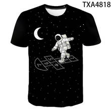 2020 повседневные 3D футболка для мужчин, женщин, детей, космос астронавт планета исследовать цифровой принт космонавт футболка классная топы для маленьких мальчиков и девочек 2024 - купить недорого