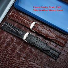 Pulseira de couro de grão de cobra, lagarto, 12 14 16 18 20 22 24mm, masculino, pulseira de relógio, ferramenta 2024 - compre barato