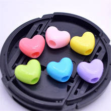 Kids DIY Acrylic Beads Heart Charms for Jewelry Findings Big Hole Colorful Acrylic Charms 100Pcs/Set Jewelry Making 12X10mm 2024 - buy cheap